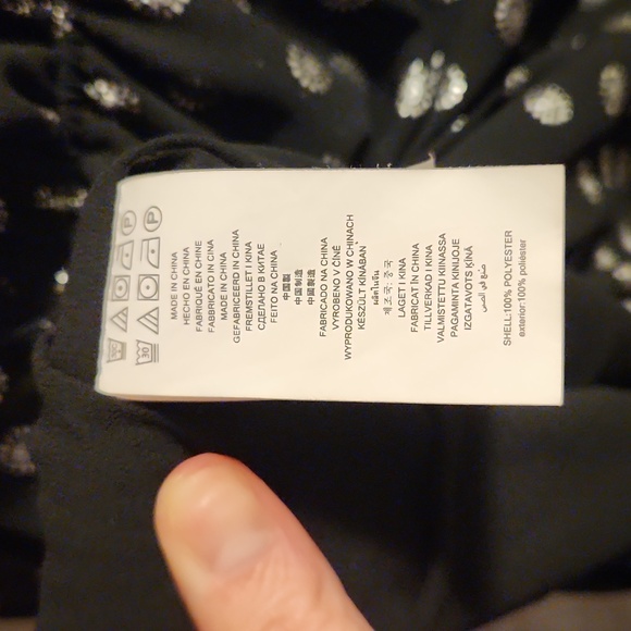 Michael Kors Sleeveless Metalic Dot Printed Fit & Flare Dress, Hankerchief Hem L - Picture 9 of 11